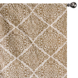 Beige Damask Jacquard Velvet Geometric Curtain Panels