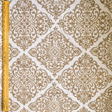 Beige Damask Jacquard Velvet Geometric Curtain Panels