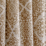 Beige Damask Jacquard Velvet Geometric Curtain Panels