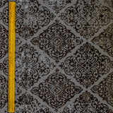 Charcoal Grey Damask Jacquard Velvet Curtain Panels