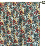 Sea Green, Red Cockatoo Love Cotton Printed Curtain Panels