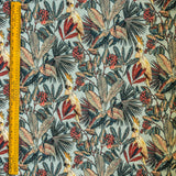 Sea Green, Red Cockatoo Love Cotton Printed Curtain Panels