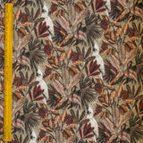 Beige, Brown Cockatoo Cotton Spun Printed Curtain Panels