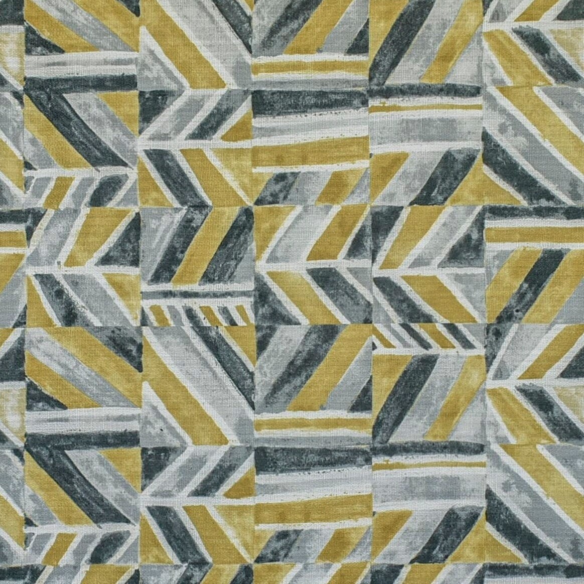 Chartreuse Abstract Grey Printed Cotton Curtain Panels