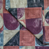 Squares N Circles Burgundy Printed Cotton Curtain Panels