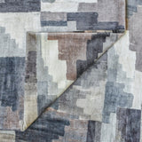 Shades of Gray N Brown Abstract Velvet Print Curtain Panels