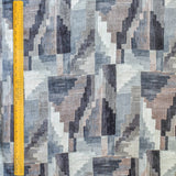 Shades of Gray N Brown Abstract Velvet Print Curtain Panels