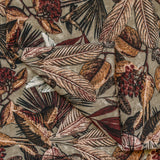 Beige, Brown Cockatoo Cotton Spun Printed Curtain Panels
