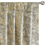 Beige Mosaic Foil Velvet Printed Textured Curtain Panels