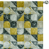 Chartreuse Shapes Grey Printed Cotton Curtain Panels