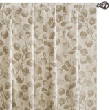 Beige Petals Jacquard Weave Curtain Panels