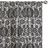 Gray Mandala Printed Velvet Arabic Geometric Curtain Panels