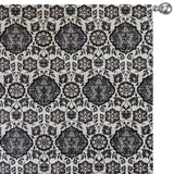 Gray Mandala Printed Velvet Arabic Geometric Curtain Panels