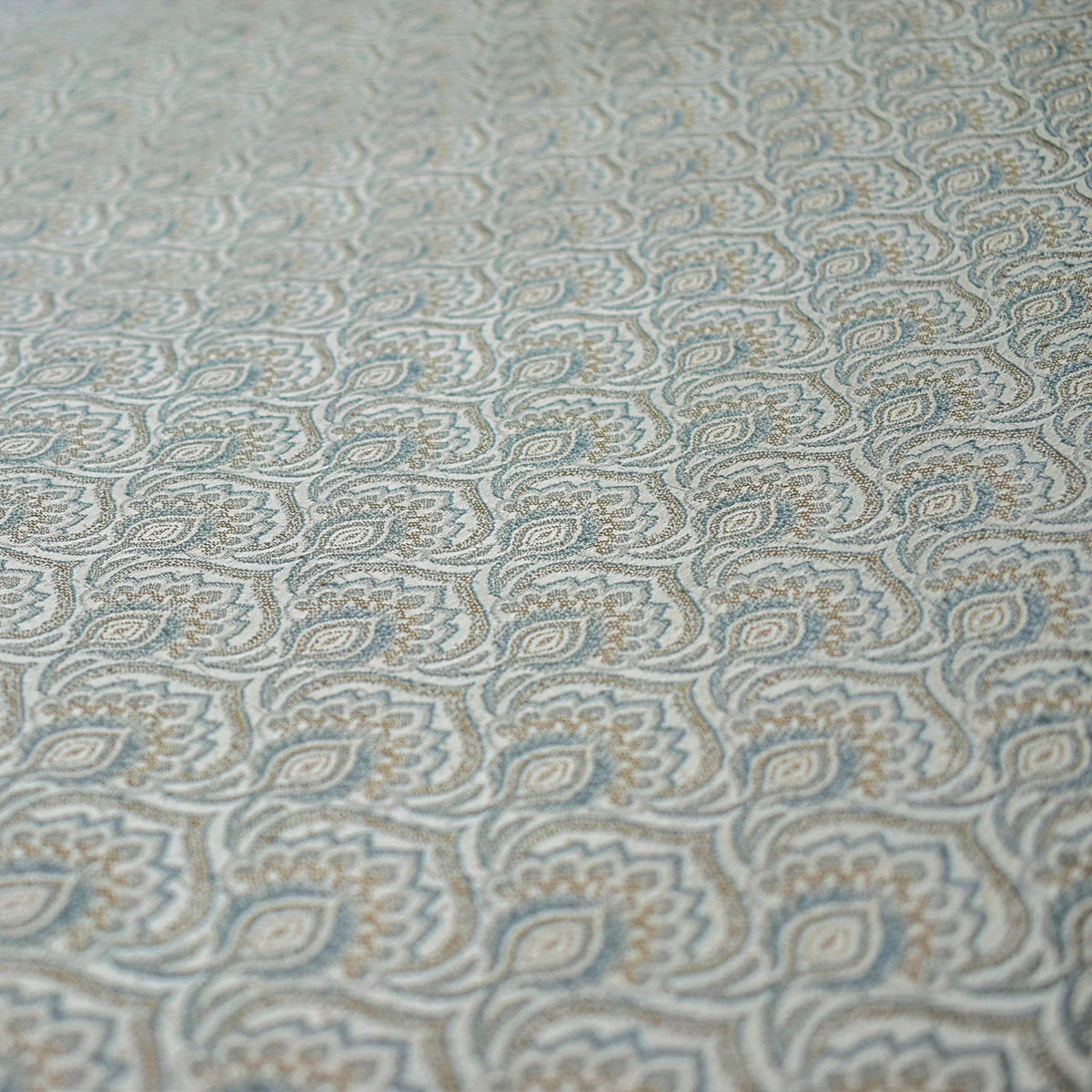 Floral Teal Peacock Jacquard Weave Curtain Panels