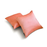 Peach Coral Luxury - Peach & Coral Art Silk Throw Cushion Cover Pack of 2