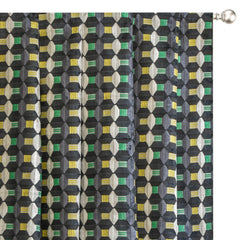 Charcoal Gray Color Pop Jacquard Velvet Curtain Panels