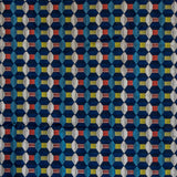 Navy Blue Color Pop Geometric Jacquard Velvet Curtain Panels