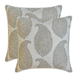 Paisley Silver Queen - Silver Jacquard Throw Cushion Cover