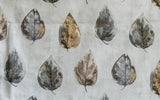 Vintage Leaves Gray Digital Printed Polyester Curtain Panels