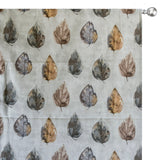 Vintage Leaves Gray Digital Printed Polyester Curtain Panels