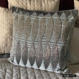 Velvet Bedecked - Gray Velvet Throw Cushion Cover