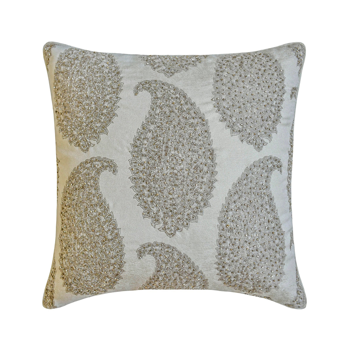 Paisley Silver Queen Throw Cushion Cover