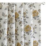 Mustard Yellow Flowers Jacquard Embroidery Curtain Panels