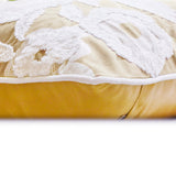 Snowy Blossoms - Beige Velvet Throw Cushion Cover