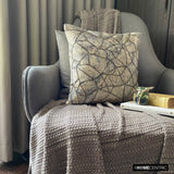 Shining Shards - Silver Velvet Throw Cushion Cover