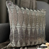 Velvet Bedecked - Gray Velvet Throw Cushion Cover