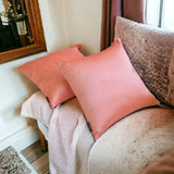 Peach Coral Luxury - Peach & Coral Art Silk Throw Cushion Cover Pack of 2