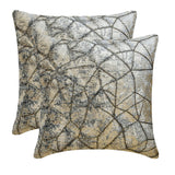Shining Shards - Silver Velvet Throw Cushion Cover