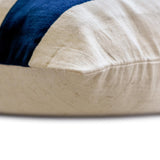 Velvet Band Navy - Navy Velvet & Linen Throw Cushion Cover