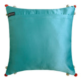 Maurya Elegance - Turquoise Blue Cotton Throw Cushion Cover