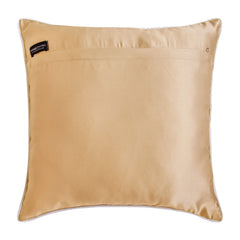 Snowy Blossoms - Beige Velvet Throw Cushion Cover