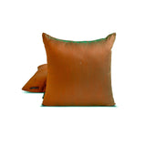 Rust Green Luxury - Rust & Green Art Silk Throw Cushion Cover Pack of 2