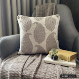 Paisley Silver Queen - Silver Jacquard Throw Cushion Cover