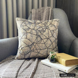 Shining Shards - Silver Velvet Throw Cushion Cover
