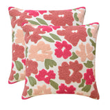 Pink Peony - Pink Cotton Throw Cushion Cover