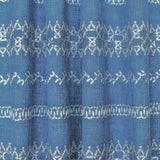 Light Blue, White Geometric Cotton Embroidery Curtain Panels