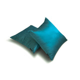 Teal Blue Luxury - Teal Blue Art Silk Throw Cushion Cover Pack of 2