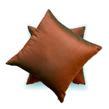 Rust Green Luxury - Rust & Green Art Silk Throw Cushion Cover Pack of 2