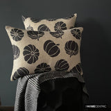 Noir Pumpkin - Black Jacquard Decorative  Throw Cushion Cover