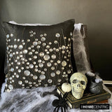 Black Crystal Garden - Black Art Silk Decorative Throw Cushion Cover