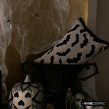 Gothic Bats - Black Jacquard Decorative Lumbar  Cushion Cover