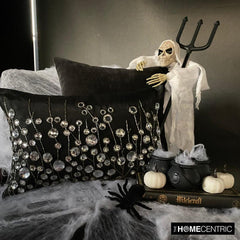 Kristy - Black Silk Decorative Lumbar  Cushion Cover
