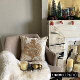 Shimmer Ornament - Gold Velvet Decorative Throw Cushion Cover