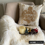 Shimmer Ornament - Gold Velvet Decorative Throw Cushion Cover