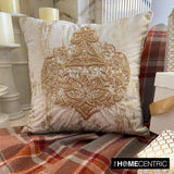 Shimmer Ornament - Gold Velvet Decorative Throw Cushion Cover