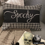 Spooky Vibes - Black & White Cotton Decorative Lumbar Cushion Cover